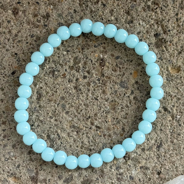 6MM BLUE JADE BEADED bracelet