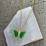 HARMONY BUTTERFLY GREEN JADE necklace