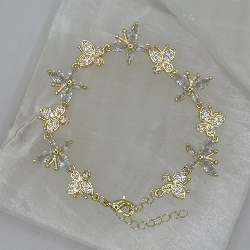 GOLDEN CRYSTAL BUTTERFLY bracelet