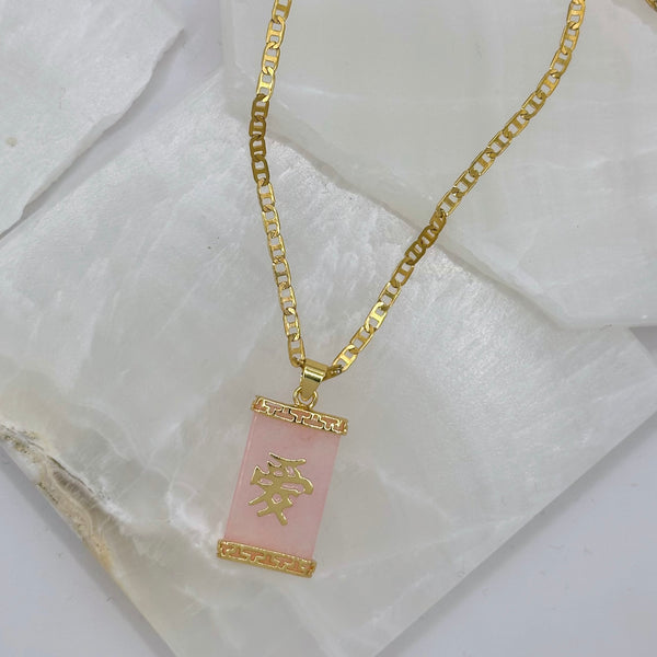 LOVE PINK JADE necklace