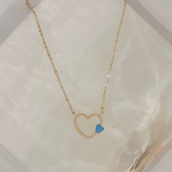 TWISTED HEART TURQUOISE STONE necklace