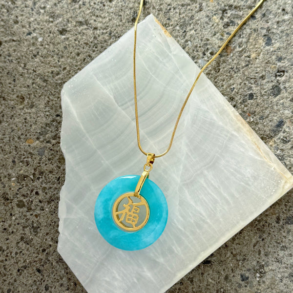 GOOD FORTUNE BLUE CHALCEDONY necklace
