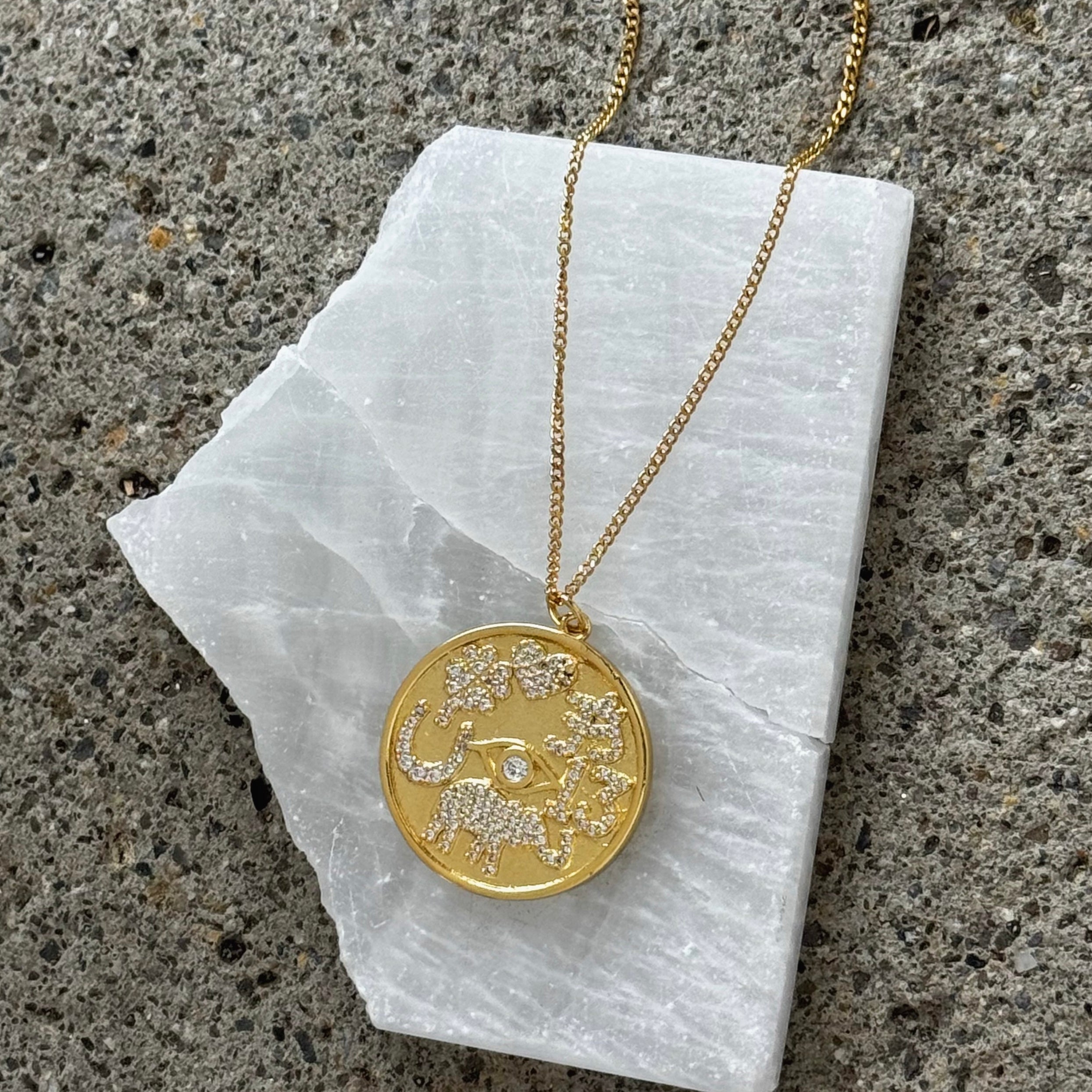 GOLD GOOD VIBES COIN necklace