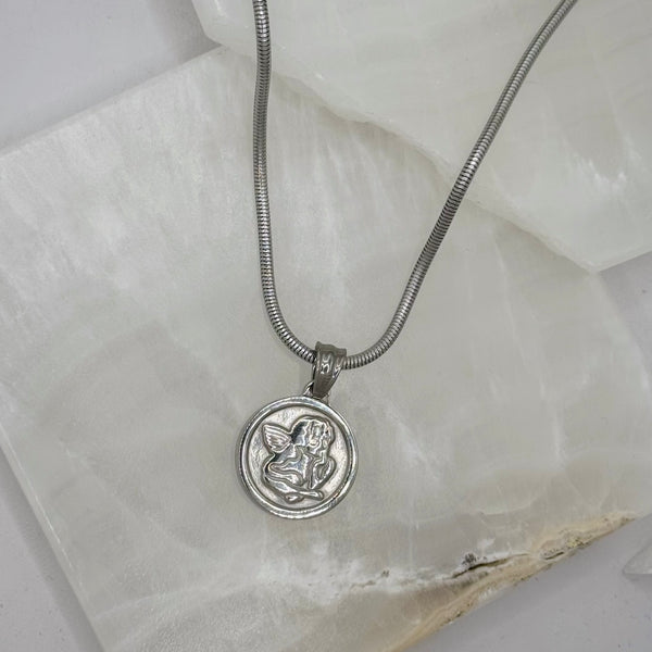 SILVER ANGEL BABY necklace