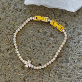 GOLD FLORA CRYSTAL STEEL bracelet