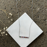 SILVER MULTICOLOR BAR necklace