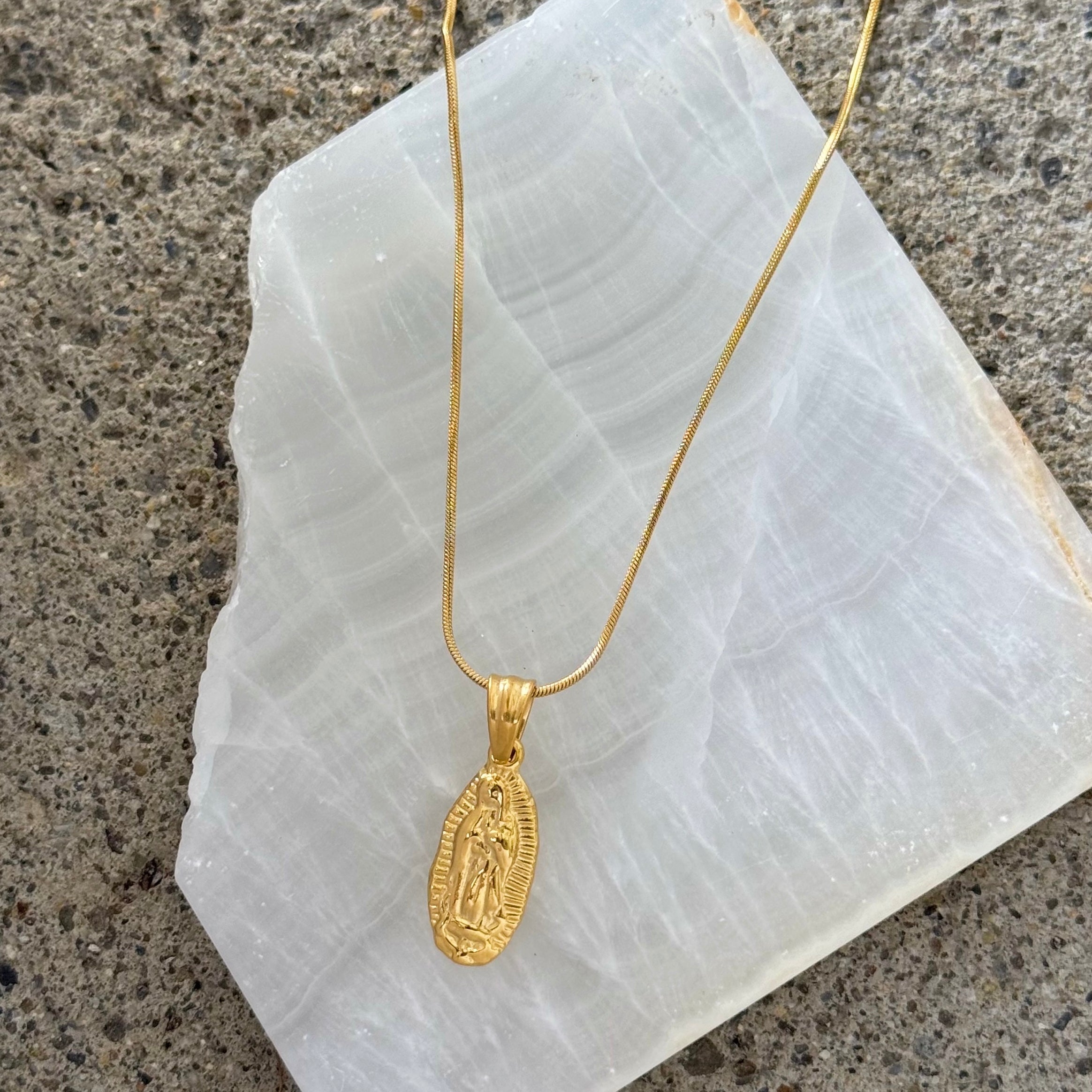 GOLD BLESSED MOTHER MINI necklace
