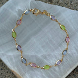 GOLD PASTEL OVAL JEWEL bracelet