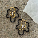 BLACK SQUIGGLE earrings