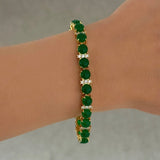 ROUND CRYSTAL GREEN JADE bracelet
