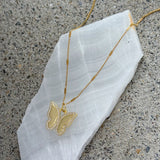 GOLDEN CRYSTAL BUTTERFLY necklace