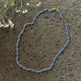 DARK BLUE EVIL EYE BEADED necklace