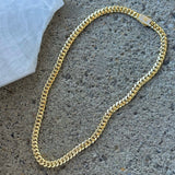 6MM GOLD CUBAN CRYSTAL BOX CLASP necklace
