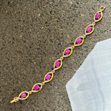 GOLDEN EYE FUCHSIA JADE bracelet