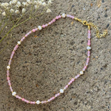 ROSE GOLD PEARL BEADED necklace