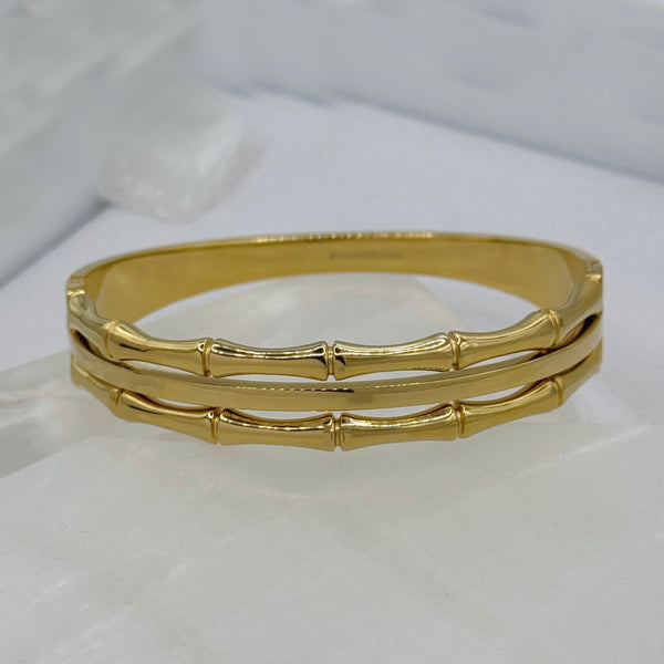 GOLD DOUBLE BAMBOO bangle