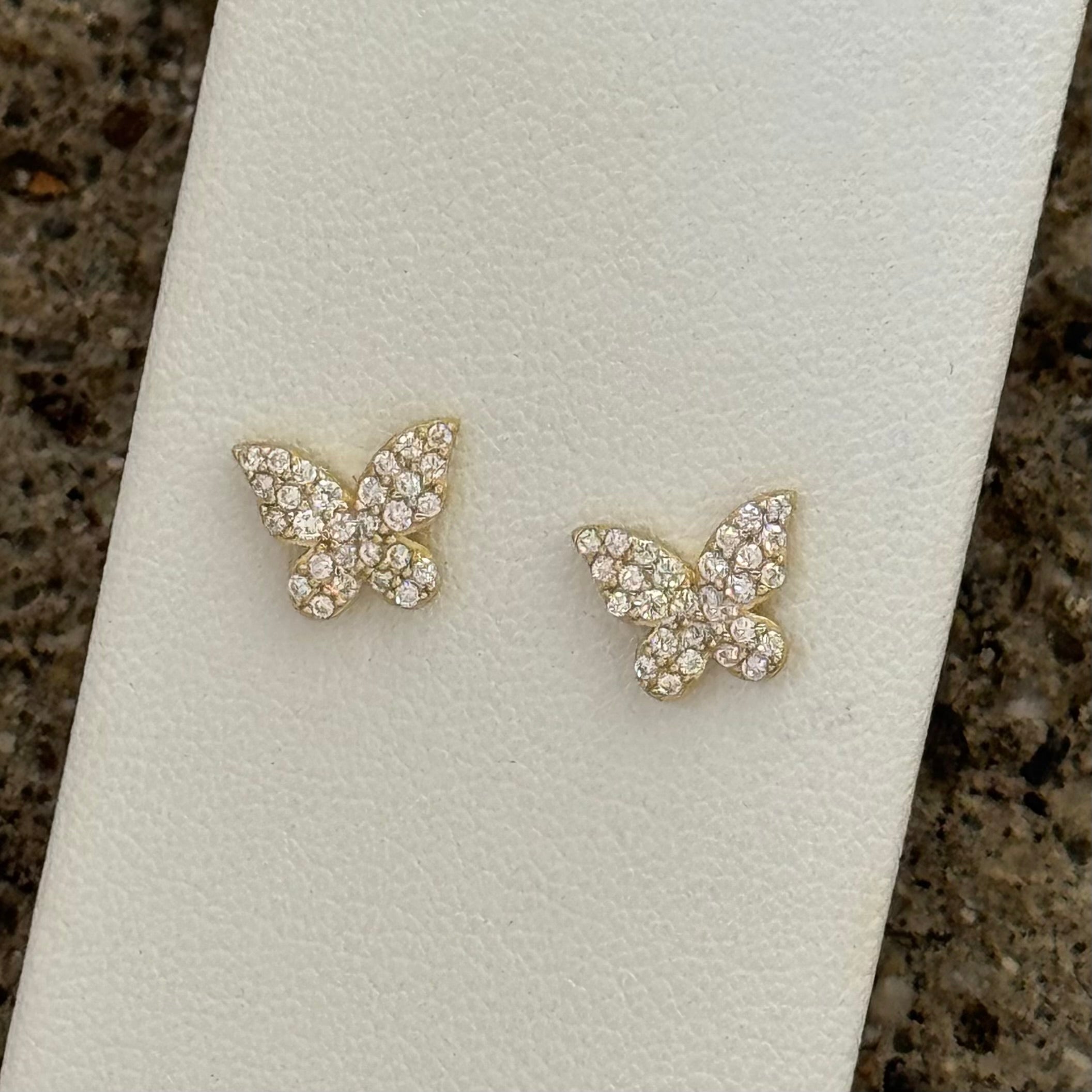 GOLD MAGICAL CRYSTAL BUTTERFLY STUD earrings