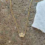 GOLD CRYSTAL CROWN MINI necklace