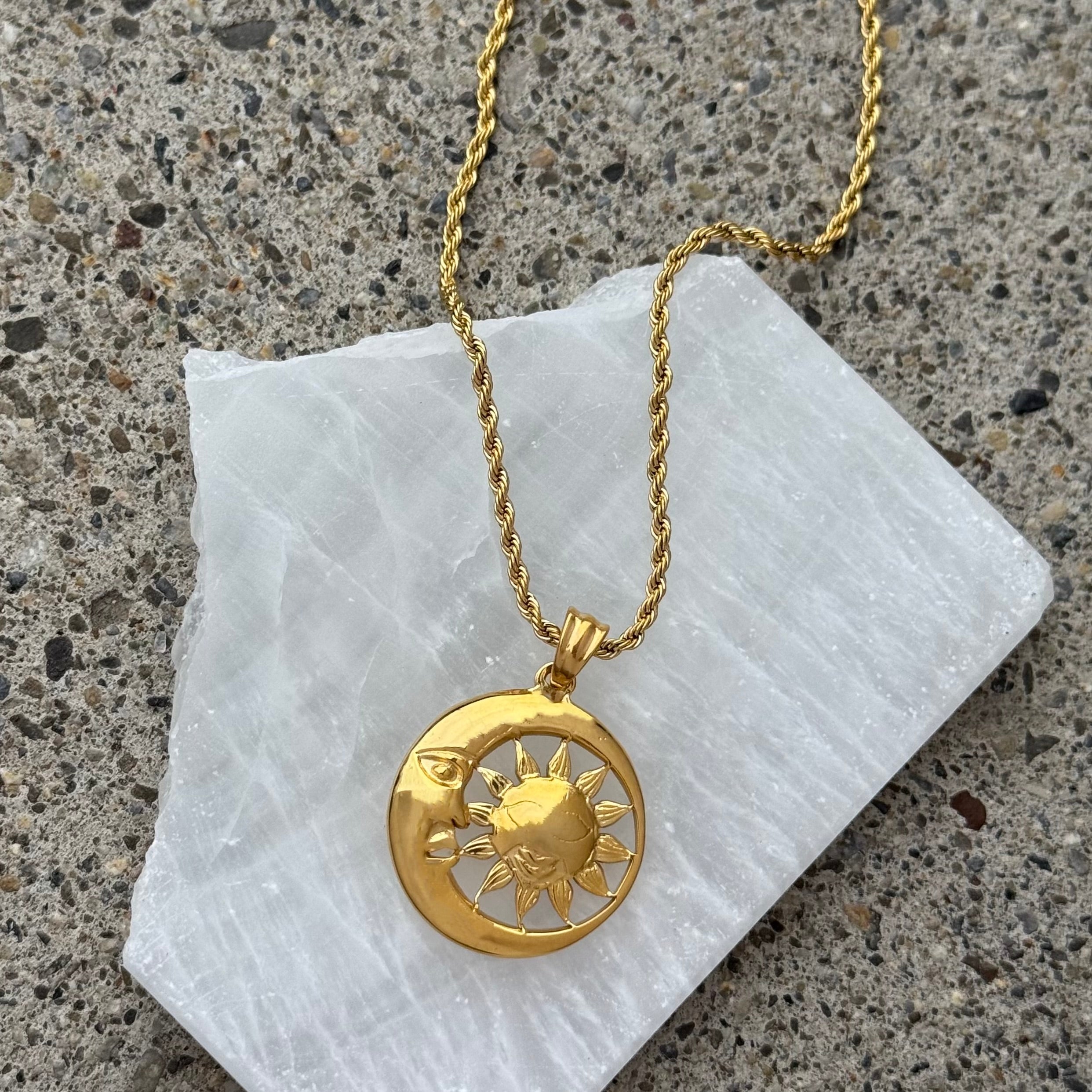 GOLDEN MOON & SUN necklace