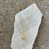 GOLD CRYSTAL TEDDY BEAR HEAD necklace