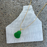 GOLD GOOD LUCK BUDDHA GREEN JADE MINI necklace