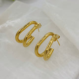 GOLD DOUBLE HOOP earrings