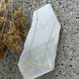 GOLD OPEN LOOP CRYSTAL LINK necklace