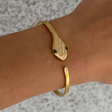 GOLD EMERALD SNAKE bangle