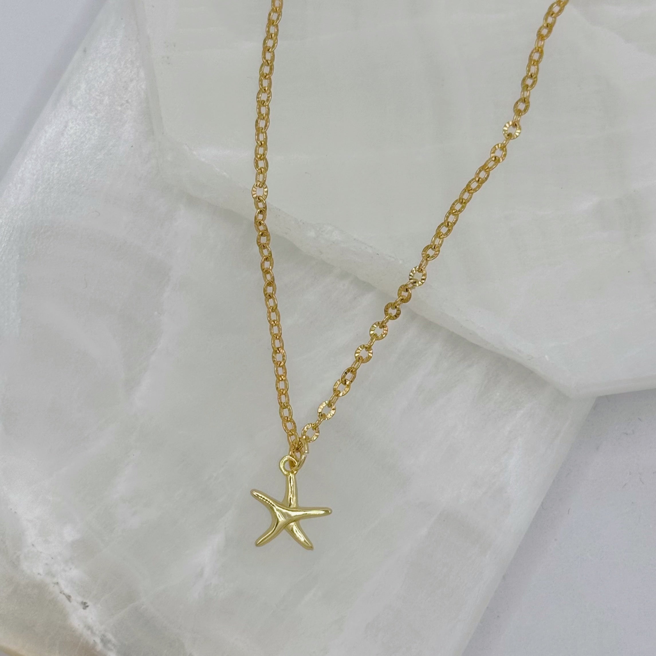 GOLD DEEP SEA STARFISH necklace