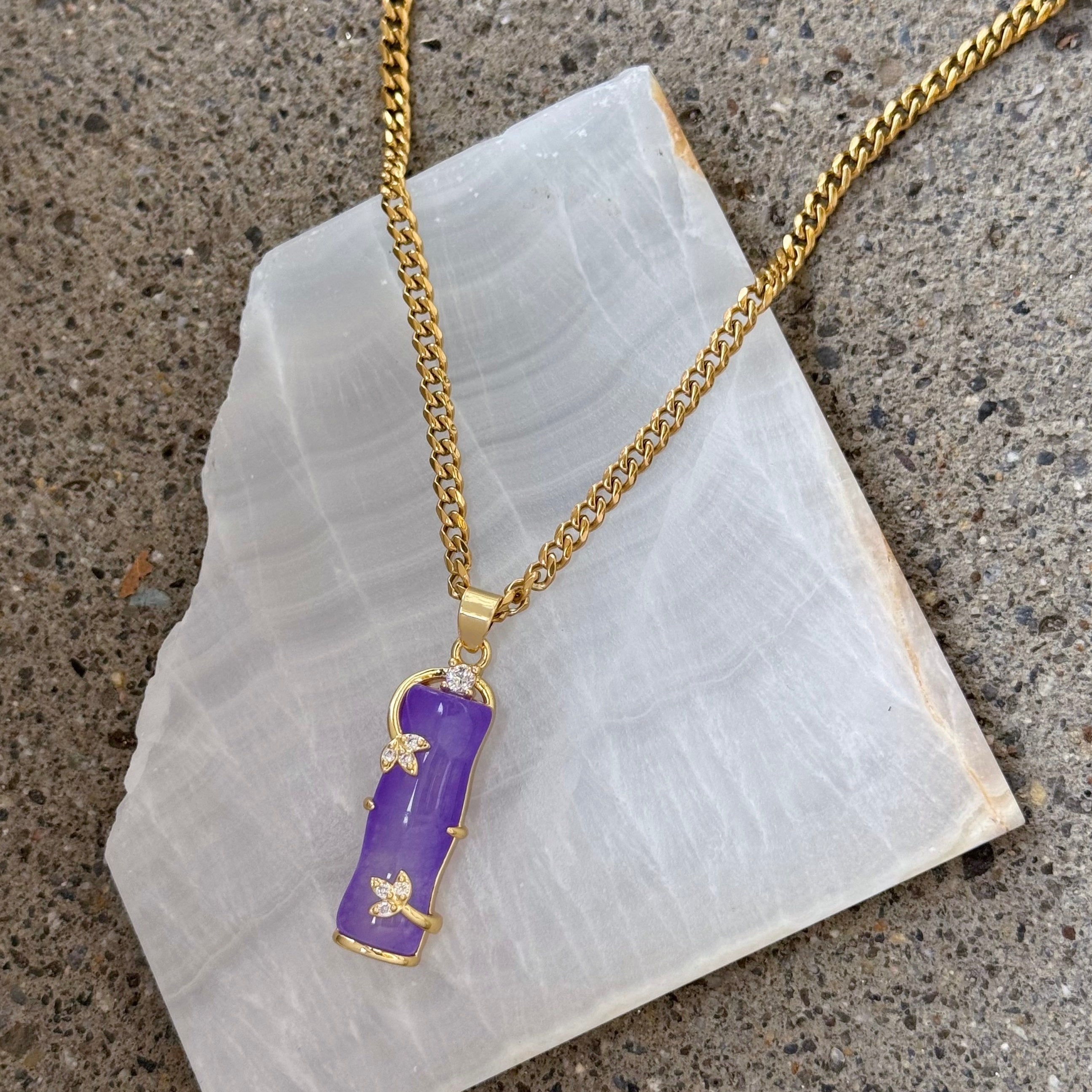 BAMBOO PURPLE JADE necklace