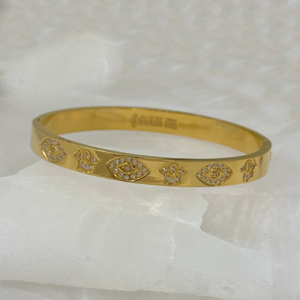 GOLD HAMSA EYE bangle