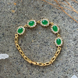 CRYSTAL OVAL GREEN JADE bracelet