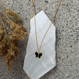 BLACK ENAMEL BUTTERFLY MINI necklace