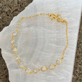 GOLD DIAMOND CUT CRYSTAL BEZEL DAINTY bracelet