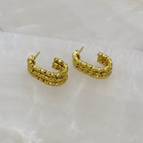 GOLD DIAMOND CUT TRI LOOP HOOP earrings