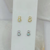 CRYSTAL WHITE OPAL STUD earrings