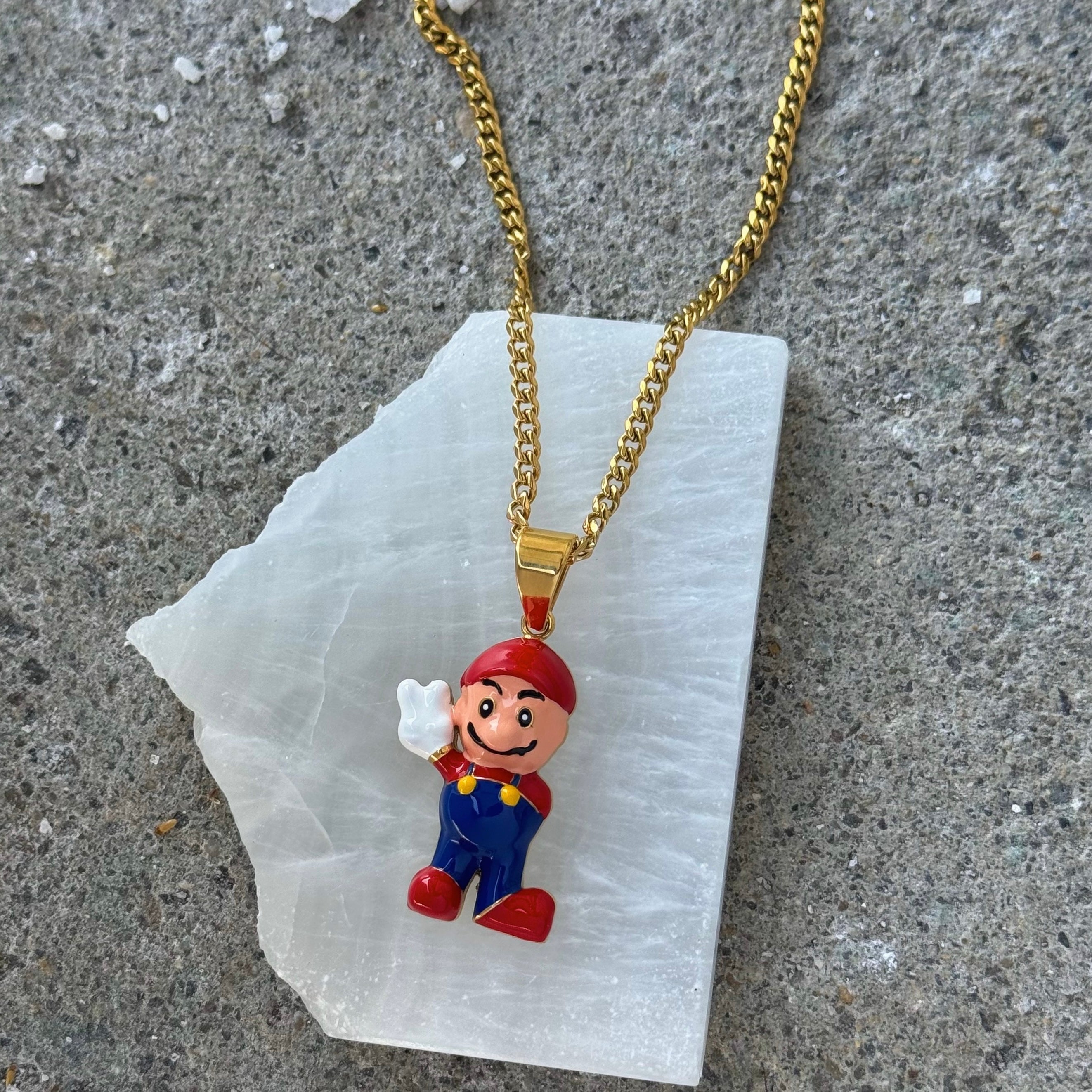 GOLD MARIO CARTOON necklace