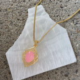 AMARA OVAL PINK JADE necklace