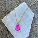 GOOD LUCK BUDDHA FUCHSIA MINI necklace