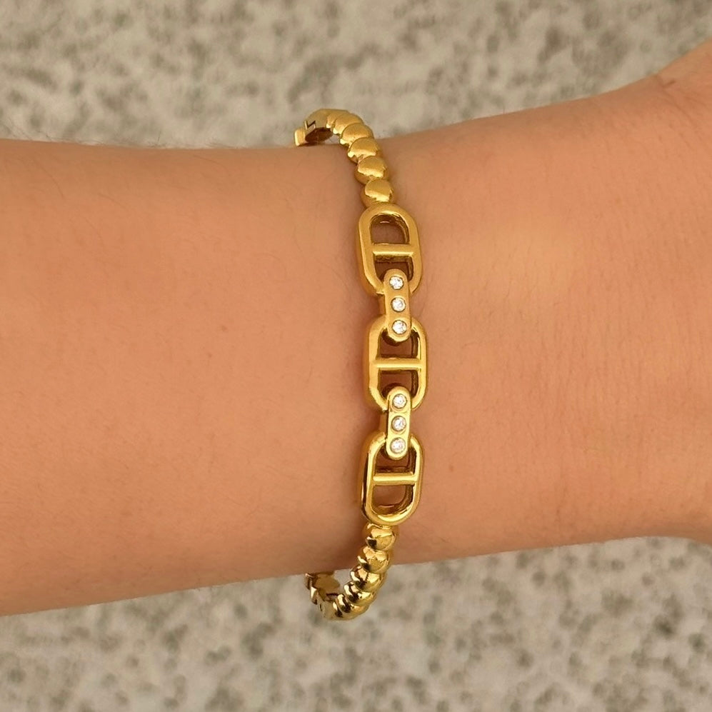 GOLD MARINER CRYSTAL bangle