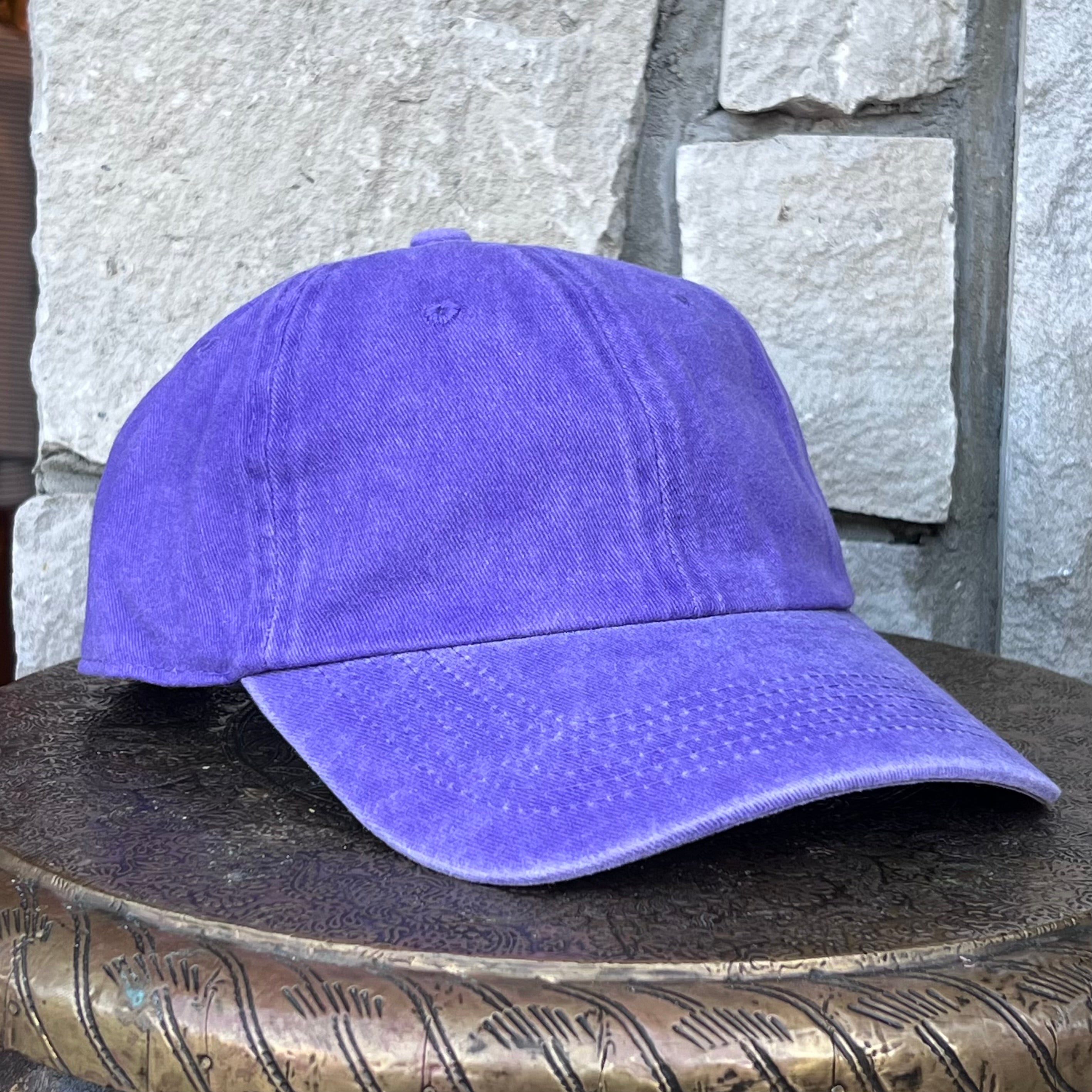 PURPLE GARMENT-DYED COTTON BASEBALL cap