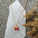 RED ENAMEL ELEPHANT MINI necklace