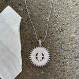 SILVER HAMSA SUN necklace