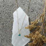 TEAL ENAMEL HEART SUPER MINI necklace