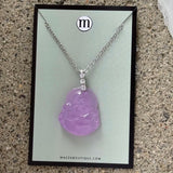 SILVER LAVENDER BUDDHA III STEEL MINI necklace
