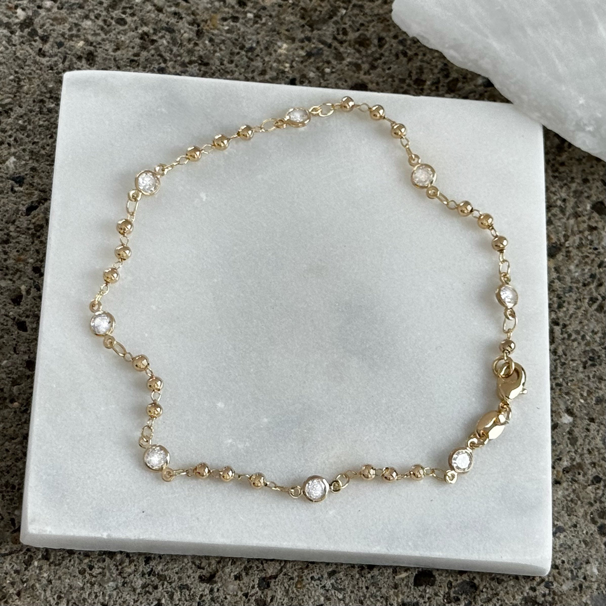 CRYSTAL BEADED anklet