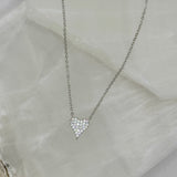 SILVER CRYSTAL HEART SUPER MINI necklace