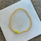 GOLD KIDS SMILEY BEADED bracelet