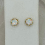 GOLD CROWNED OPAL STUD earrings