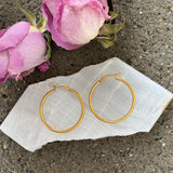 30MM GOLD THIN HOOP earrings